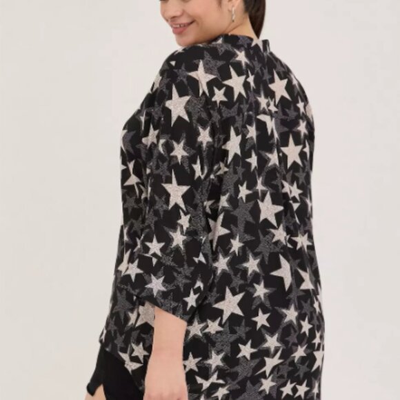 Starry Night Chic: Torrid Chiffon Kimono Shirt Plus Size - Picture 3 of 6
